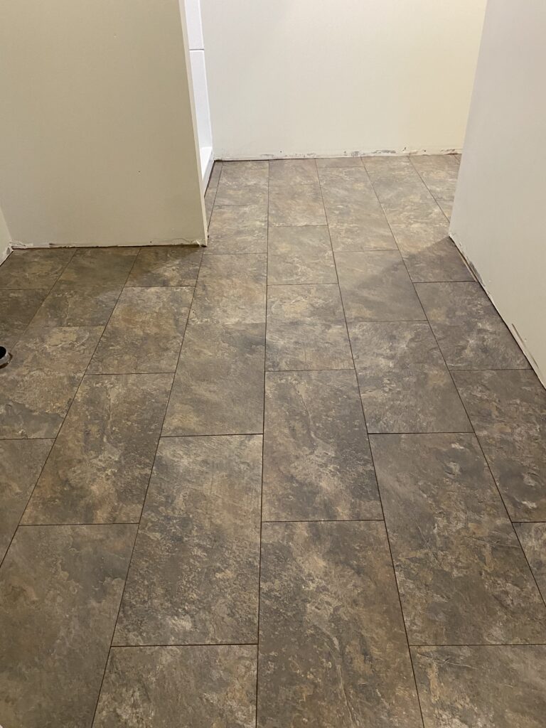 Bathroom renovation, ceramic tile installation